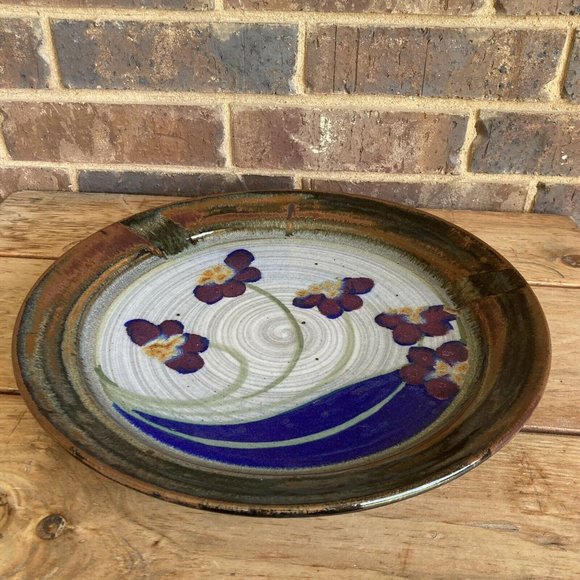 VTG 1981 Richard Meyer for Sunstone La Jolla Floral Platter 14 3/8” - Picture 4 of 12